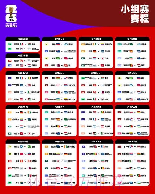 2026世界杯小组赛赛程一览全程直播怎么查